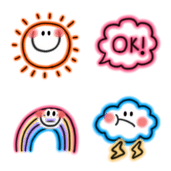 [LINE絵文字] 毎日使えるネオン絵文字(4)の画像