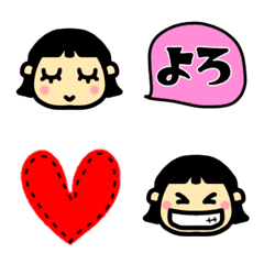 [LINE絵文字] 女の子 吹き出し 絵文字の画像