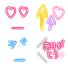 [LINE絵文字] ネオンカラー絵文字の画像