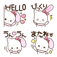 [LINE絵文字] うさねこ♡Lily【デカ文字セット】の画像