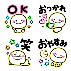 [LINE絵文字] 大人の蛍光ネオン♡毎日使える無難な絵文字の画像