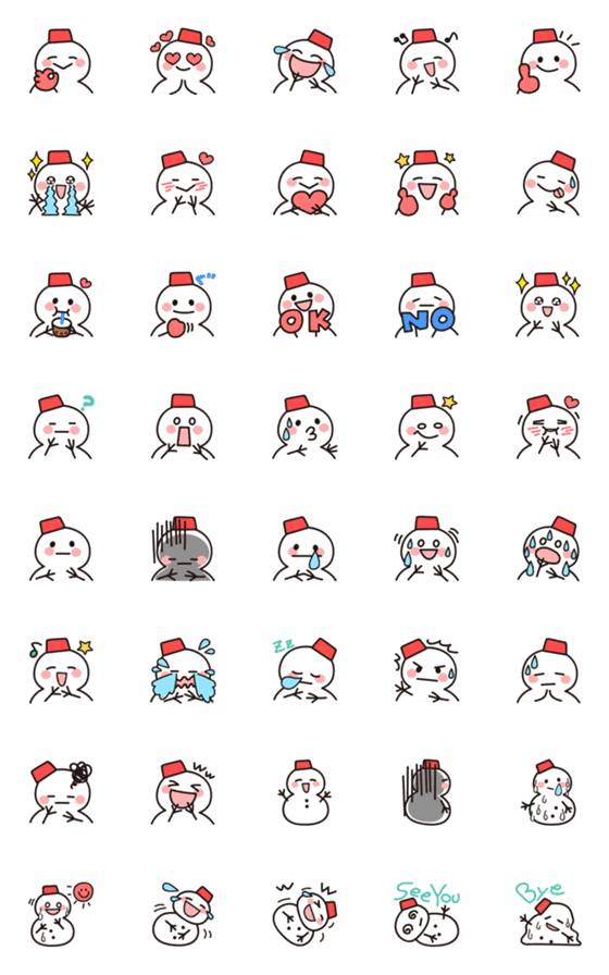 [LINE絵文字]雪だるまくんの画像一覧