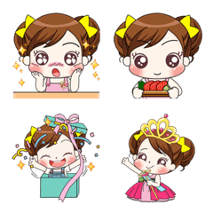 [LINE絵文字] Miki Cutie Daily Emojiの画像