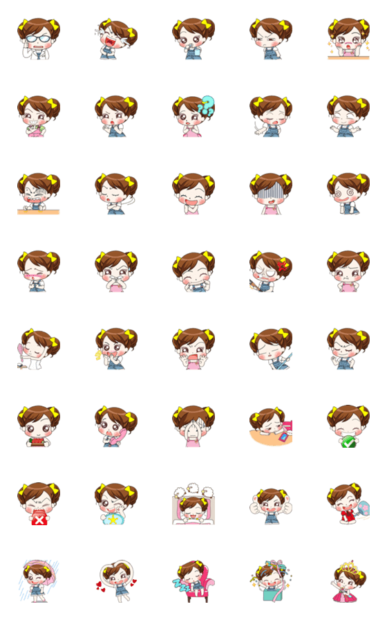 [LINE絵文字]Miki Cutie Daily Emojiの画像一覧