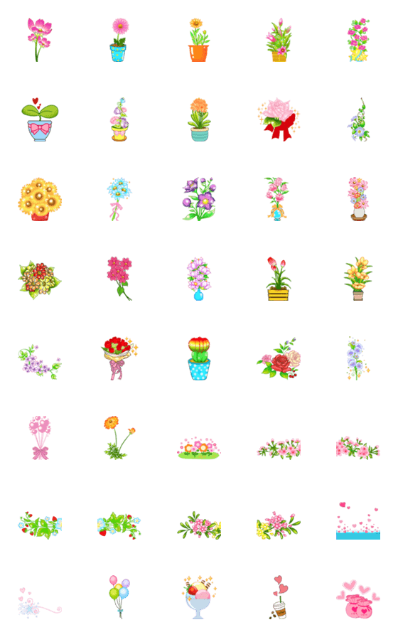 [LINE絵文字]Flowers for You Daily Emoji Ver.IIの画像一覧