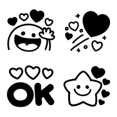 シンプル♡モノクロmix3の絵文字メイン画像