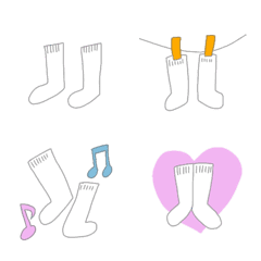 [LINE絵文字] 白靴下の絵文字の画像