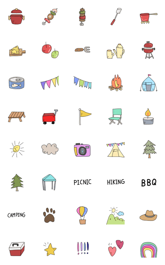 [LINE絵文字]let's go camping！の画像一覧