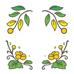 [LINE絵文字] Gold Flowers Emojiの画像