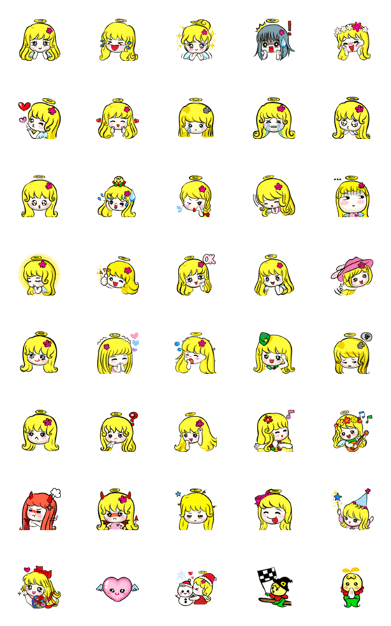 [LINE絵文字]Lanla Angel Emojiの画像一覧