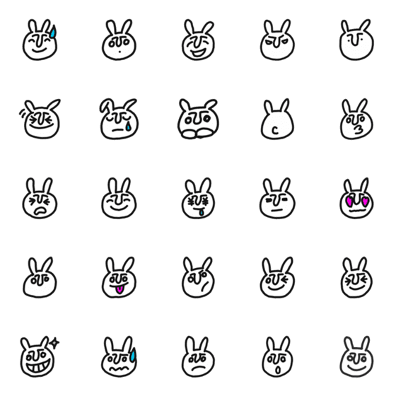 [LINE絵文字]Oshizumanz Face Rabbitの画像一覧