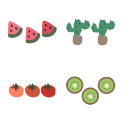 [LINE絵文字] cute fruit,flower and tree lineの画像