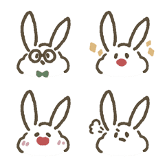 [LINE絵文字] うさぎとめがねの画像