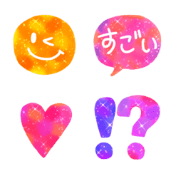 [LINE絵文字] キラキラ派手可愛い♥️銀河系吹き出しなどの画像