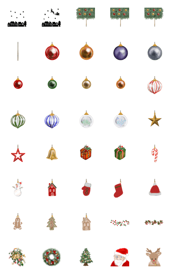 [LINE絵文字]クリスマスの繋がる絵文字の画像一覧