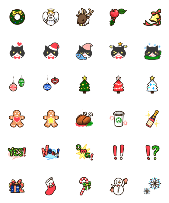 [LINE絵文字]クリスマスの絵文字セットの画像一覧