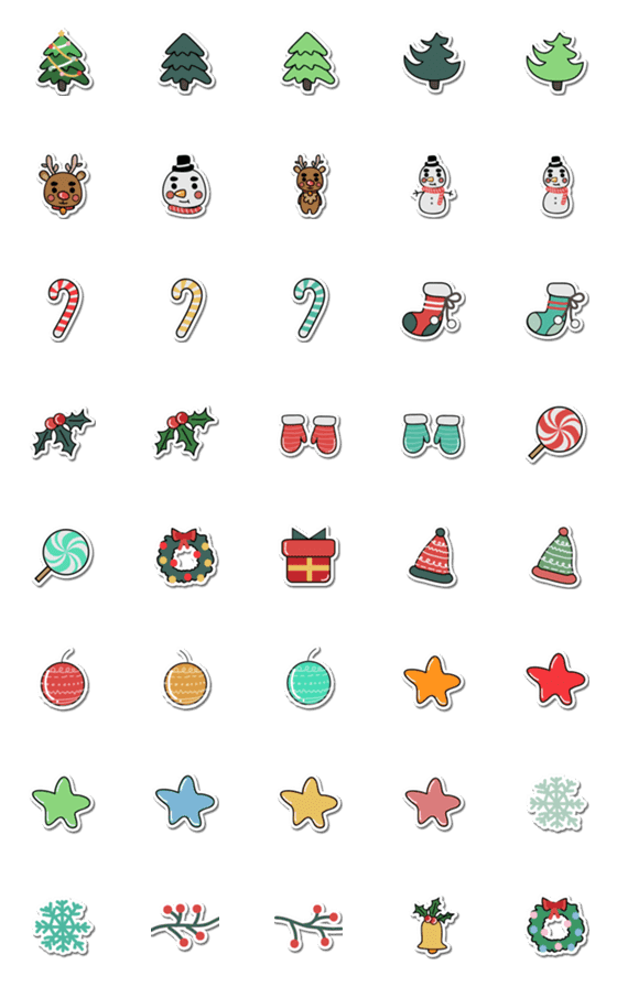 [LINE絵文字]Some Cute Christmas Emoji-stickersの画像一覧