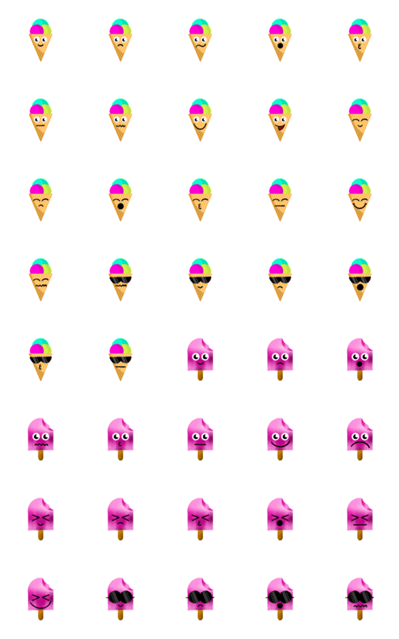 [LINE絵文字]Handdrawn Ice Cream Emojiの画像一覧