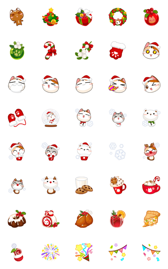 [LINE絵文字]Gojill The Meow Emoji Christmasの画像一覧