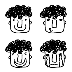 [LINE絵文字] パーマヘアーのおにいさんの画像