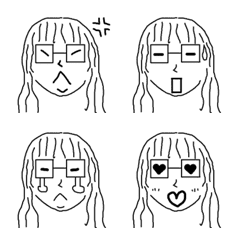 [LINE絵文字] Glasses girlの画像
