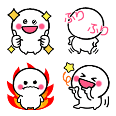 [LINE絵文字] スタンプ風♡白くて丸いましゅまる絵文字の画像