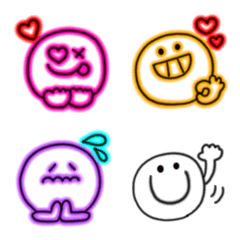 [LINE絵文字] カラフルなスマイルネオン絵文字(1)の画像