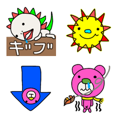 [LINE絵文字] ザウルスとピンクベアの画像