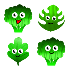 [LINE絵文字] Handdrawn Green Vegetable Emojiの画像