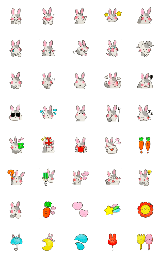 [LINE絵文字]ウサギさんの画像一覧
