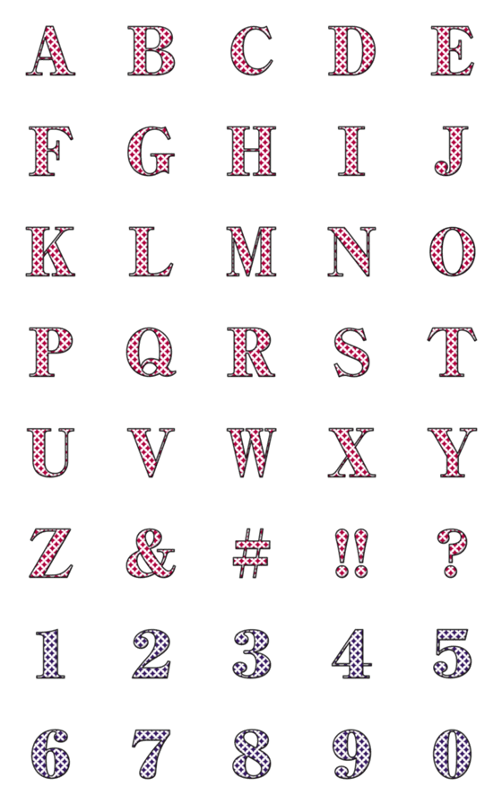 [LINE絵文字]和柄 七宝つなぎ アルファベット 絵文字の画像一覧