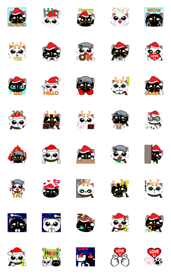 [LINE絵文字]Subameow - Ojicha (Merry X-MAS)の画像一覧