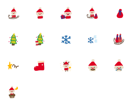 [LINE絵文字]クレヨンサンタクロースメリークリスマスの画像一覧