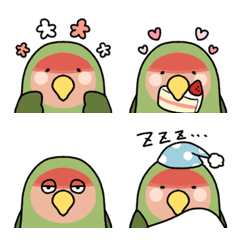 [LINE絵文字] ゆるかわいいコザクラインコさん絵文字の画像