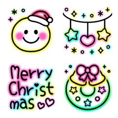 [LINE絵文字] キラキラネオン♡クリスマスver♡の画像