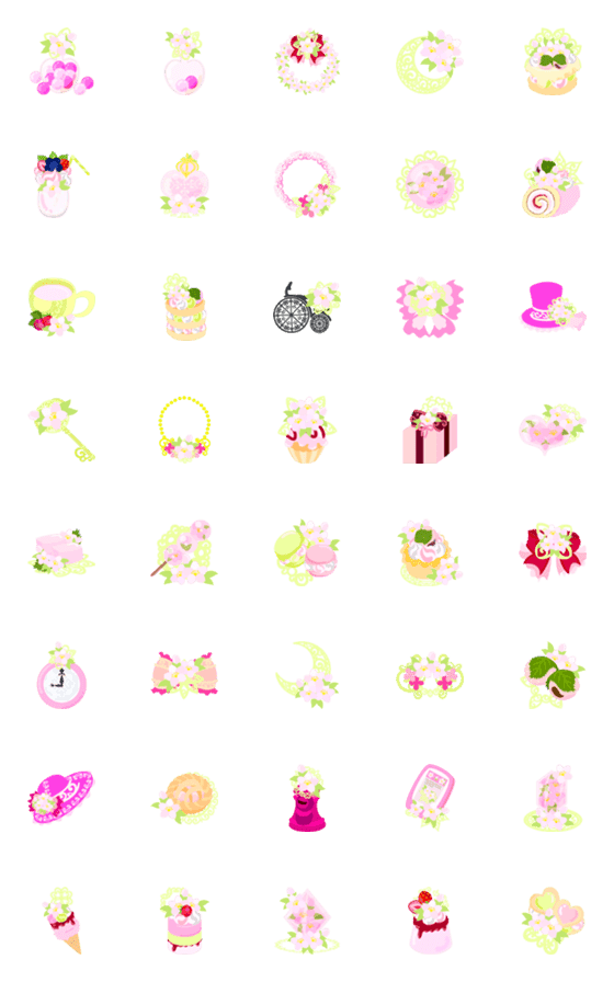 [LINE絵文字]Sweet Sakura Emojiの画像一覧