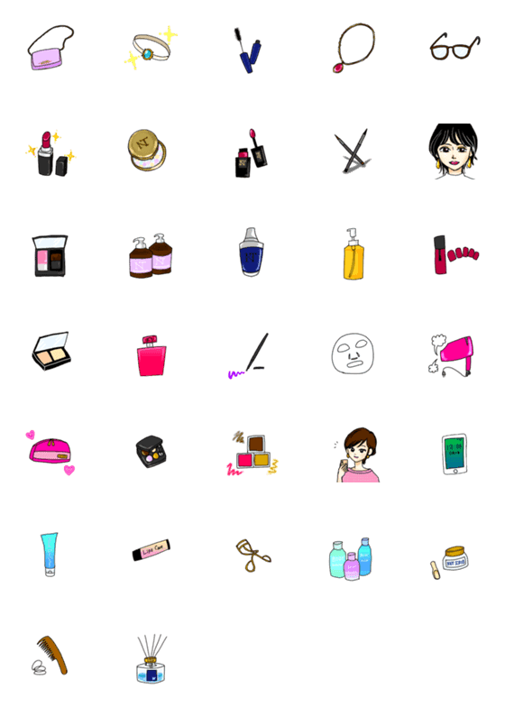 [LINE絵文字]Cosmetics Emojiの画像一覧