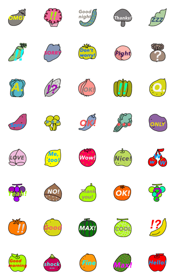 [LINE絵文字]やさいとくだものの画像一覧