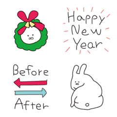 [LINE絵文字] ゆるウサギ2 クリスマス～年末年始 冬の画像