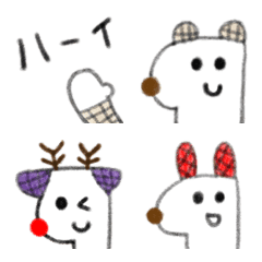 [LINE絵文字] 大人かわいい動物たち◎ちょこっと冬の画像