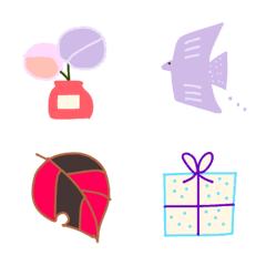 おしゃれかわいい北欧風の使いやすい絵文字の絵文字メイン画像