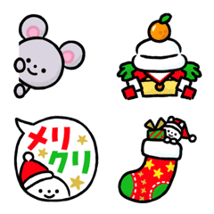 [LINE絵文字] クリスマス＆お正月！写真に貼れる絵文字の画像