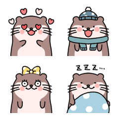 [LINE絵文字] ゆるかわいいカワウソさん絵文字の画像