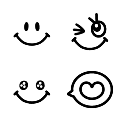 [LINE絵文字] ゆるかわシンプル♡モノクロスマイル♡の画像