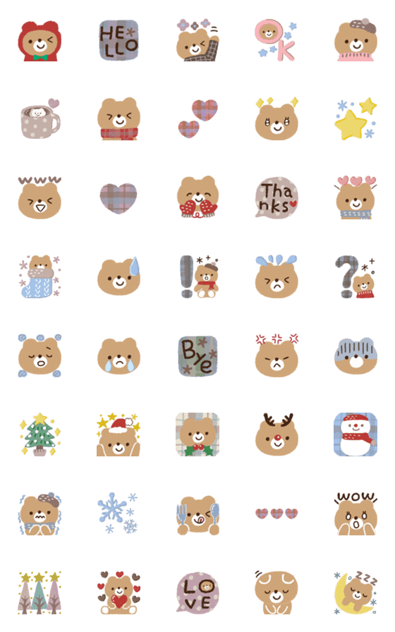Line絵文字 絵本のくまさん ほっこり冬 40種類 1円 Line絵文字 絵本のくまさん ほっこり冬 40種類 1円