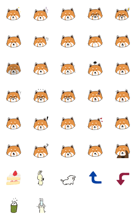 [LINE絵文字]レッサーパンダのモフ君の画像一覧