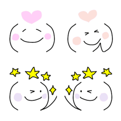 [LINE絵文字] 顔文字♡シンプルで使いやすい絵文字の画像