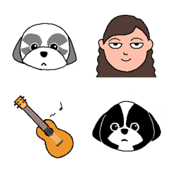 [LINE絵文字] shih-tzu and hula girlの画像