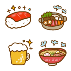 [LINE絵文字] 可愛い 食べ物 絵文字 ①の画像