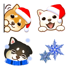 [LINE絵文字] 花よりわんこ2（柴犬・クリスマス・正月）の画像